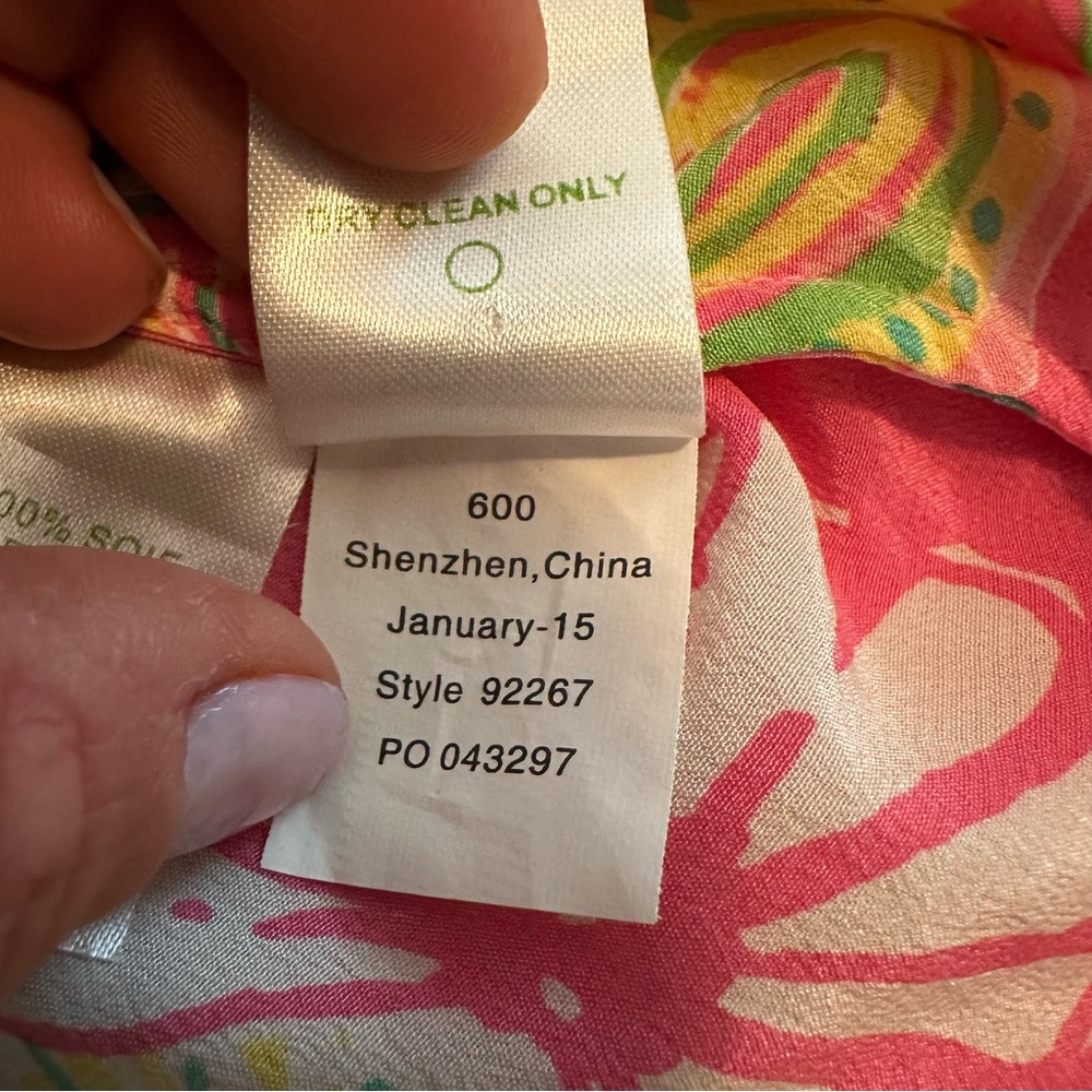 Lilly Pulitzer Iona Silk Shell Hotty Pink Double Trouble Tank (Size M) - Picture 7 of 9